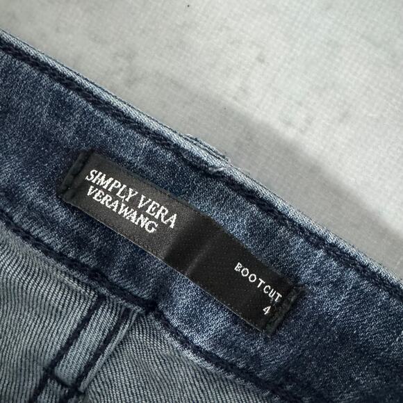 Simply Vera Vera Wang Bootcut Jeans Dark Wash Faded - Size: 4 - Picture 5 of 10